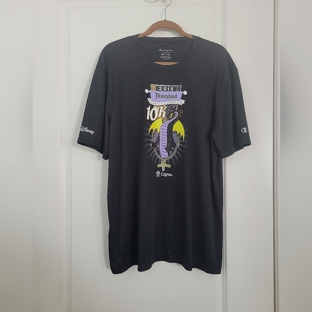 RunDisney Champion Disneyland Diamond 10k Maleficent Dragon Race Shirt XL Black